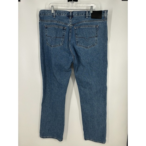 Harley Davidson Vintage Y2K Baggy Bootcut Medium Wash Jeans Embroidered 42x32 - Picture 2 of 10